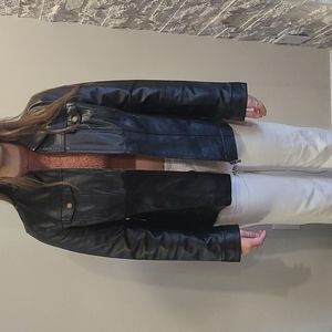 NEW GUILLAUME black genuine leather zip up jacket